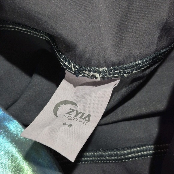 Zyia Active Leggings Womens 6-8 Blue Mermaid Luxe High Rise Iridescent 7/8 Shine - Picture 4 of 9